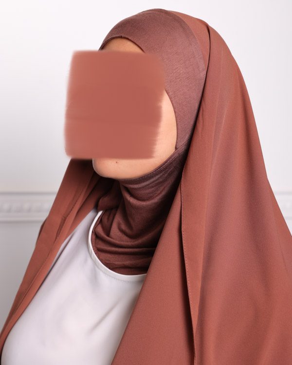 HIJAB CAGOULE INTÉGRÉ À ENFILER Hijab cagoule à enfiler pour femme pas cher mon hijab pas cher marron